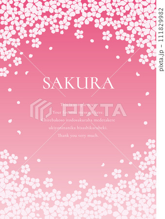 桜をモチーフにした春の背景イラスト素材 111829982