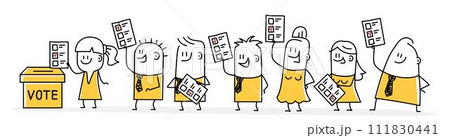 Stick figures, voting, politic choice Stick figures, voting, politic choice 111830441