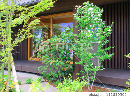 広いウッドデッキのある和風住宅(新築住宅) 広いウッドデッキのある和風住宅(新築住宅) 111830502