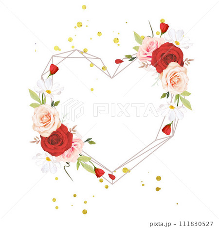 heart with roses	 111830527