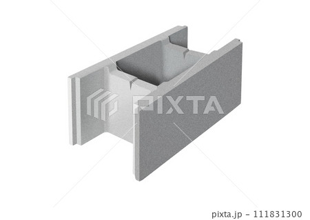 concrete formwork for the construction of the foundation. Architectural fasteners strengthening cement fencing isolated on white background 111831300