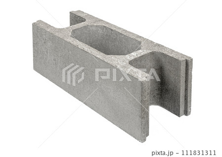 concrete formwork for the construction of the foundation. Architectural fasteners strengthening cement fencing isolated on white background 111831311