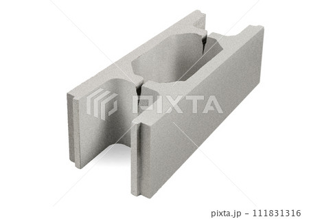 concrete formwork for the construction of the foundation. Architectural fasteners strengthening cement fencing isolated on white background 111831316