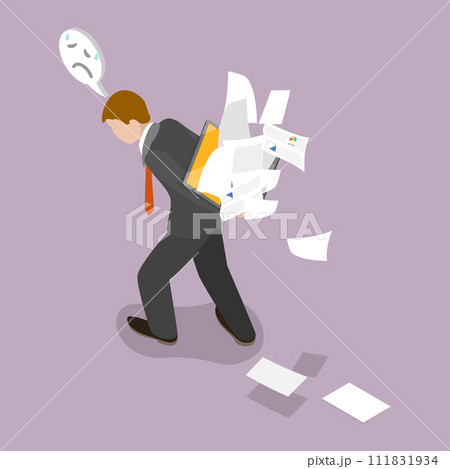 3D Isometric Flat Vector Illustration of Overwhelmed of Online Notification 3D Isometric Flat Vector Illustration of Overwhelmed of Online Notification 111831934