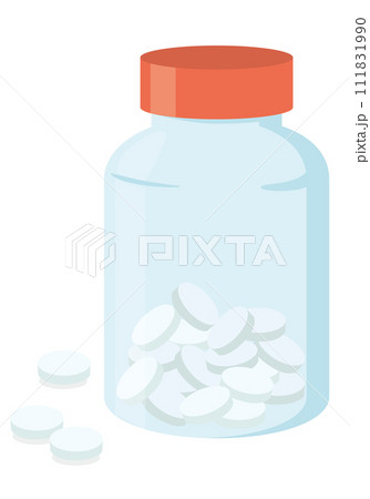 サプリメント_薬_ガラス瓶 111831990