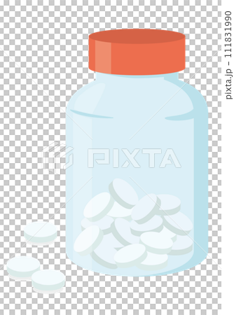 サプリメント_薬_ガラス瓶 111831990