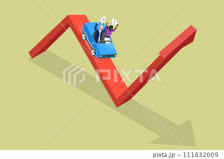 3D Isometric Flat Vector Illustration of Investment Volatility 111832009