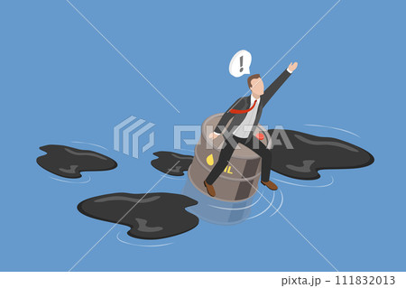 3D Isometric Flat Vector Illustration of Oil Price Crisis 111832013