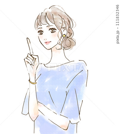 アドバイスをする女性のイラスト セミナー 初夏 アドバイスをする女性のイラスト セミナー 初夏 111832346