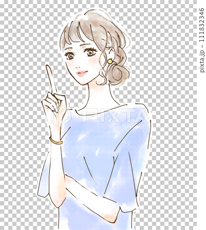 アドバイスをする女性のイラスト セミナー 初夏 アドバイスをする女性のイラスト セミナー 初夏 111832346