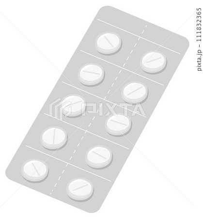 薬_病院で処方された薬　錠剤	 111832365