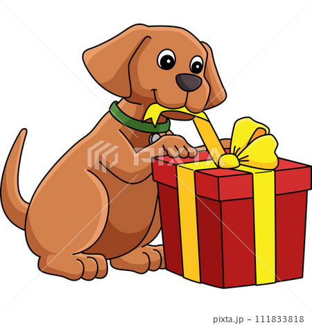 Happy Birthday Dog with a Present Cartoon Clipart Happy Birthday Dog with a Present Cartoon Clipart 111833818