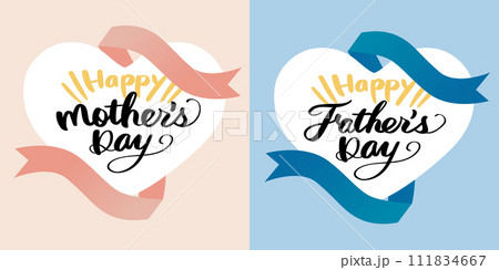 母の日と父の日のベクターイラストタイトル 111834667