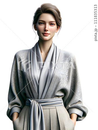 正面を向く女性(AI) 正面を向く女性(AI) 111835313