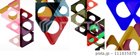 Abstract background set featuring captivating triangles. Harmonious blend of geometry and style, these designs bring modern flair 111835870