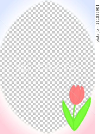 Crayon touch tulip frame [A4] 111835901