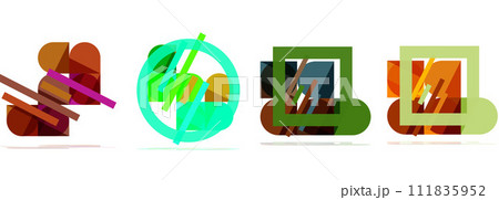 Geometric composition abstract background poster set for wallpaper, business card, cover, poster, banner, brochure, header, website 111835952