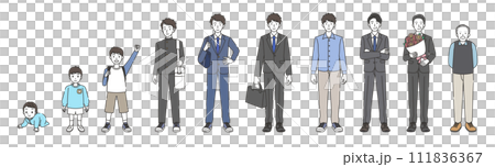 男性のライフステージのイラスト 男性のライフステージのイラスト 111836367