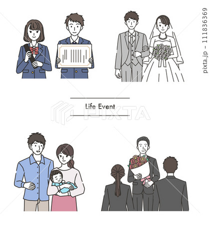 色々なライフイベントのイラスト 111836369