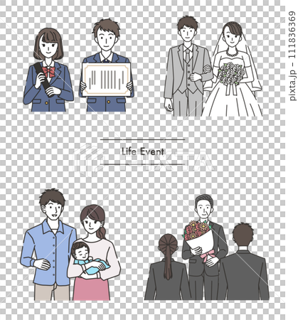 色々なライフイベントのイラスト 111836369