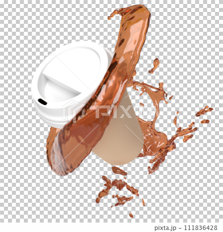 The Coffee cup png image for hot drink concept 3d rendering. 111836428