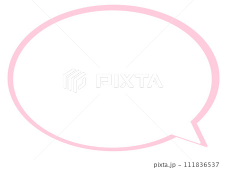 シンプルな吹き出し　淡いピンク 111836537