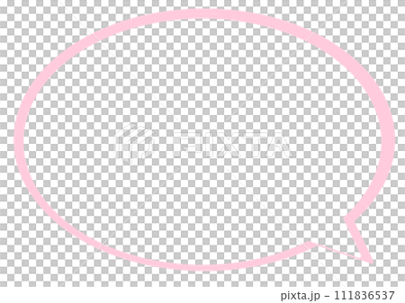 シンプルな吹き出し　淡いピンク 111836537