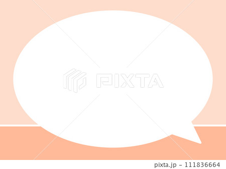 シンプルな吹き出し　オレンジ　バイカラー 111836664