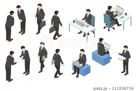 アイソメトリックイラスト:スーツ男性シャツ2 111836716