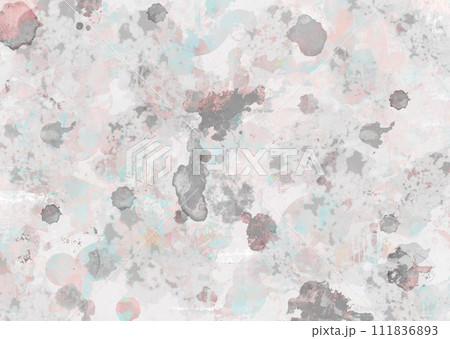 アナログ風淡い色味のドリッピングを含む掠れた背景素材_テクスチャ 111836893