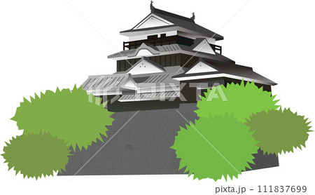 風景画/城の夕焼け「松山城の石垣」愛媛県 油絵SM 木製フレーム付き Amazon | 桜に囲まれた日本のお城 ロマンチックな街並み 数字