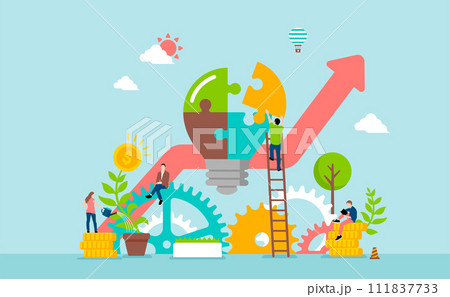 ビジネスの成長・成功 （アイデア・インスピレーション) ベクターバナーイラスト 111837733