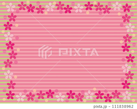桜　フレーム　ボーダー　カラフル　ドット 111838962