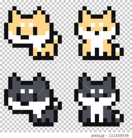柴犬のドット絵セット 111839536