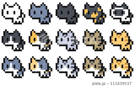 猫のドット絵セット 111839537