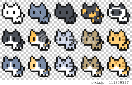猫のドット絵セット 111839537