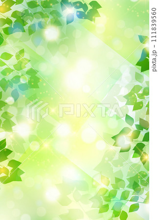 新緑　葉　風景　背景	 111839560