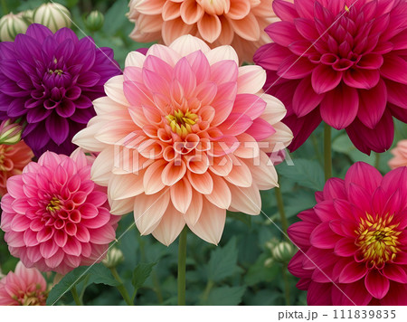 pink dahlia in the garden 111839835