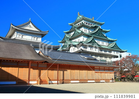 【愛知県】快晴の名古屋城大天守と本丸御殿 【愛知県】快晴の名古屋城大天守と本丸御殿 111839981