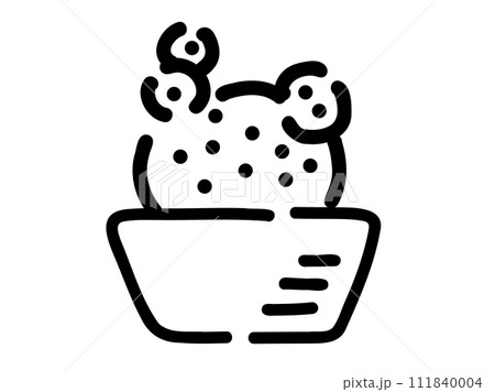 かわいいサボテンの観葉植物／手描きイラスト 111840004