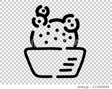 かわいいサボテンの観葉植物／手描きイラスト 111840004