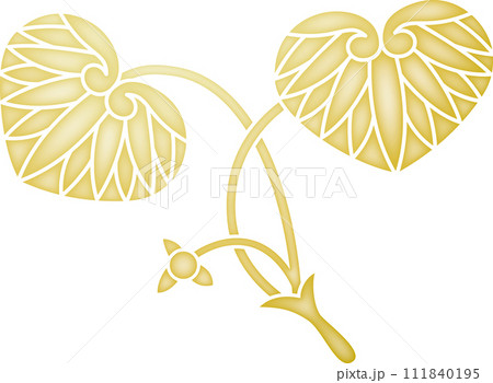 家紋 花付き二葉葵【金色】 家紋 花付き二葉葵【金色】 111840195