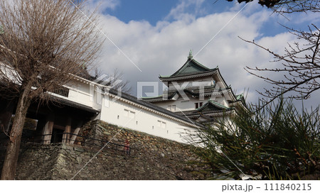 晴天の下にそびえたつ城　和歌山城の天守閣 111840215
