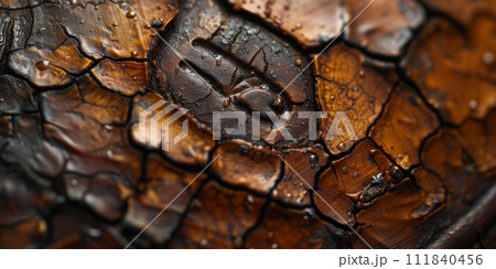 AI-generated content. Extreme macro photography of fresh roasted coffee beans 111840456