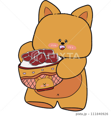 The illustration of a Japanese beef bowl The illustration of a Japanese beef bowl 111840926