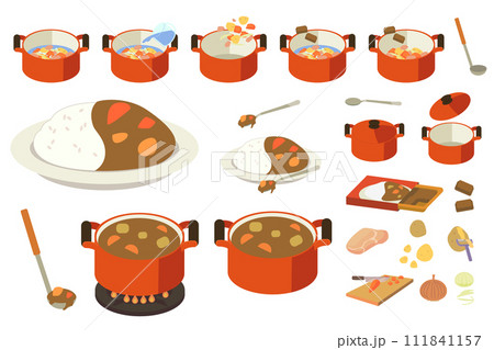 カレーライス料理セット 111841157