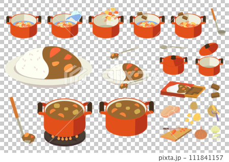 カレーライス料理セット 111841157