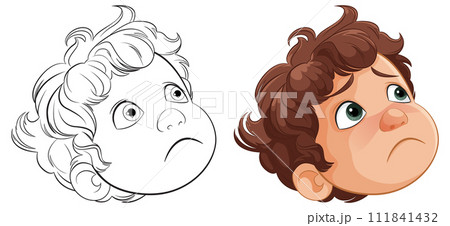 Curious Children Faces Vector Illustration Curious Children Faces Vector Illustration 111841432