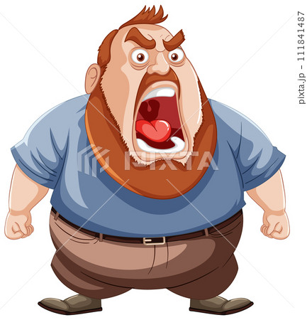 Angry Man Yelling Cartoon Illustration Angry Man Yelling Cartoon Illustration 111841487