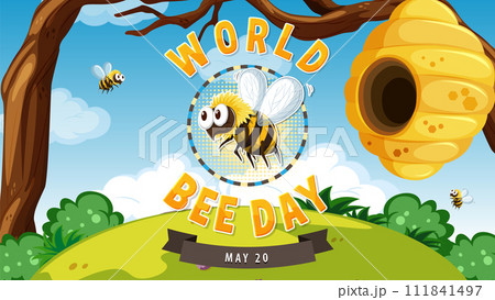 Celebrating World Bee Day Illustration 111841497